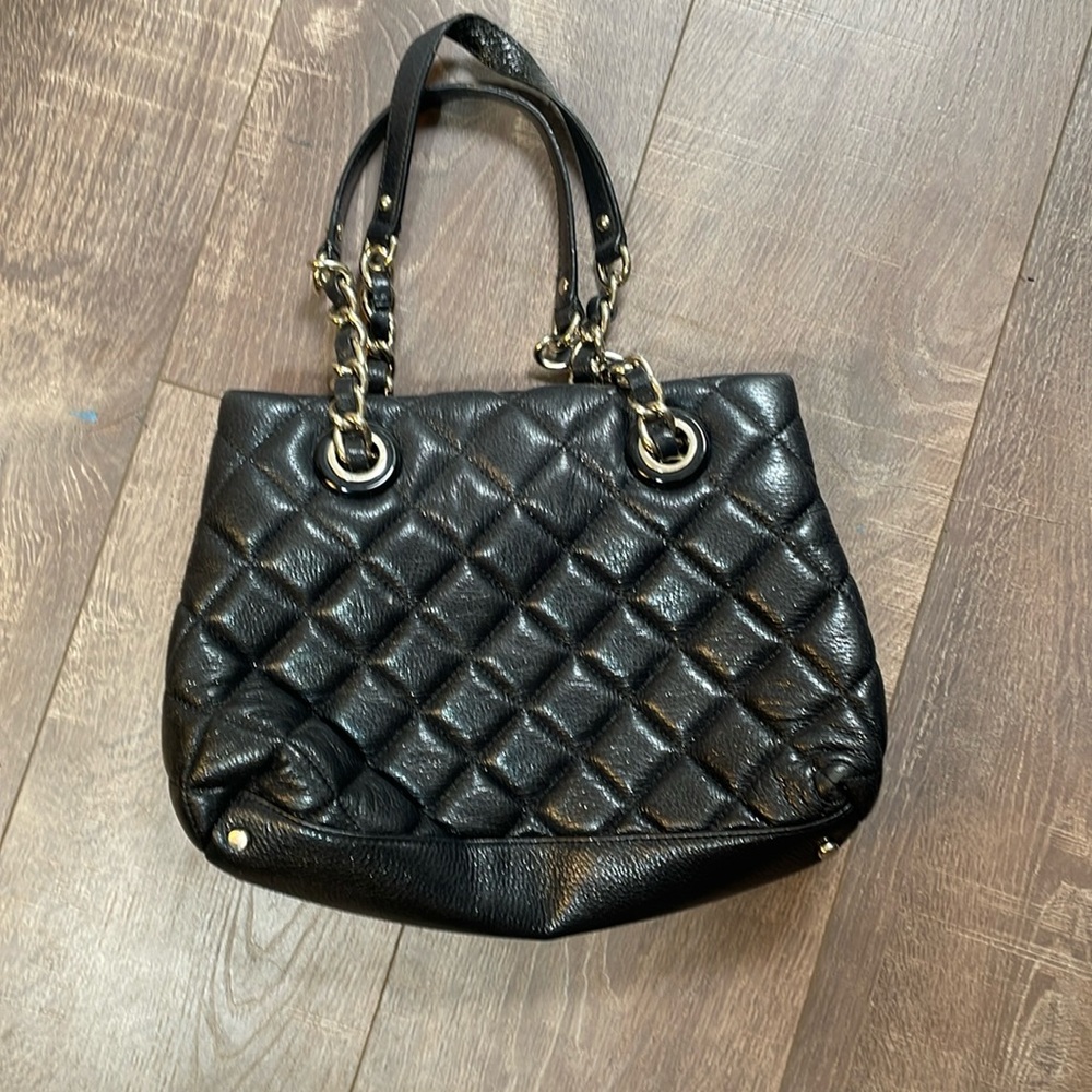 Kate Spade black leather quilted bag